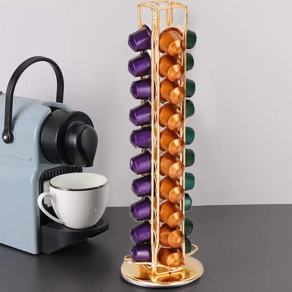 Petyoung Supporto per capsule di caffè, elegante e moderno, girevole, per 40 capsule