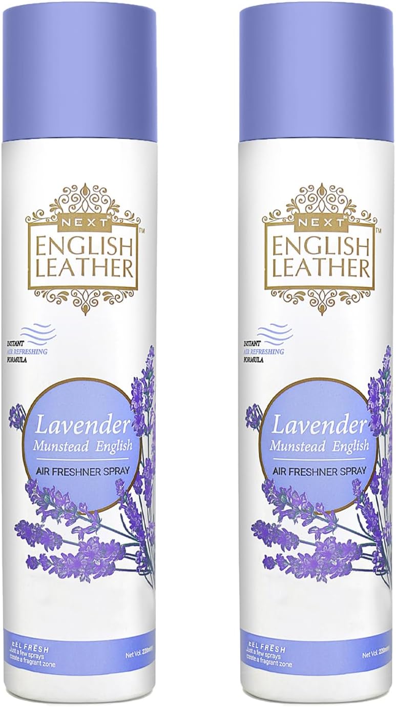 Next Care English Leather Nature Inspired Room Air Freshener Spray 220 ml (Pack of 2 (Lavender)