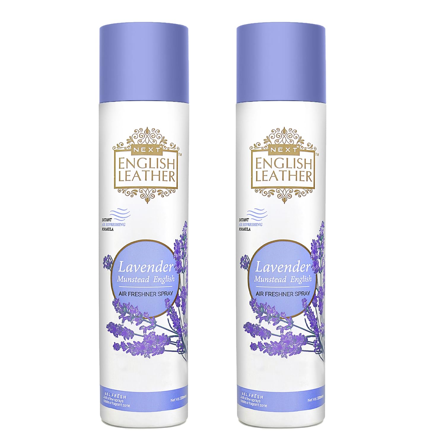 Next Care English Leather Nature Inspired Room Air Freshener Spray 220 ml (Pack of 2 (Lavender)