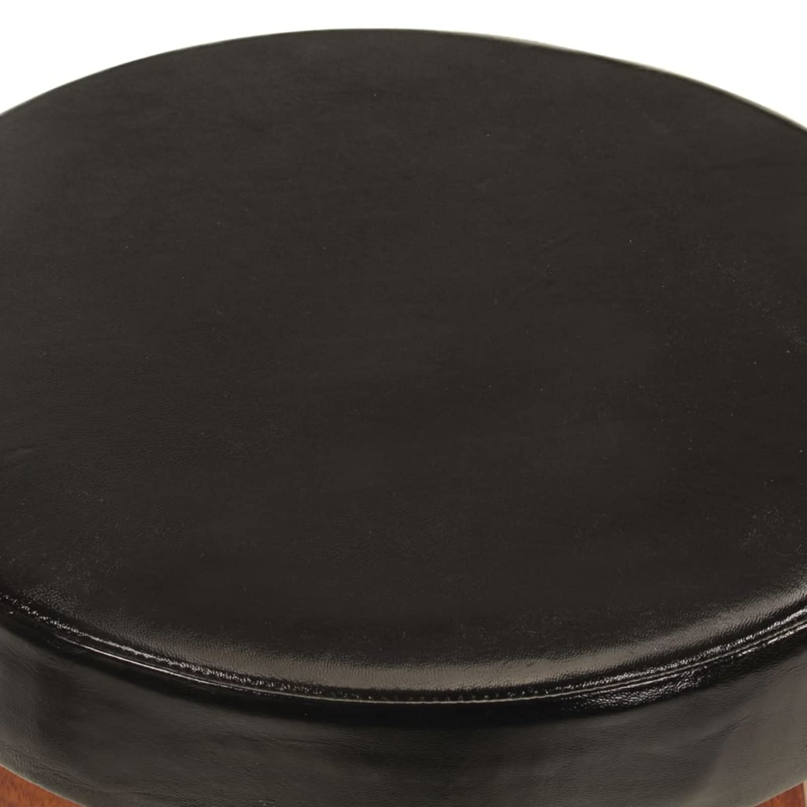 Homgoday Taburetes de bar de 2 piezas de piel auténtica y madera maciza de acacia, silla de oficina, silla de oficina, bar, silla de escritorio, para dormitorio o salón