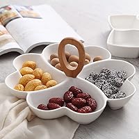 Vista 8 de Cabilock Plato de Dim Sum en forma de corazón para verduras, cesta de frutas, tazón de fuente para servir aperitivos, bandeja dividida, bandeja