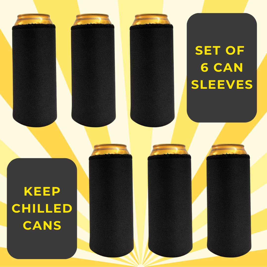 Outer Woods Beer Can Sleeve Set – Fits 500ml Cans | Keeps Beer Cold 1.5 Hours | Easily Hide Beer Cans | Insulated Drink Covers for Beer, Soda, Energy Drinks | Travel, Party, Camping (6) - Image 8 thumbnail