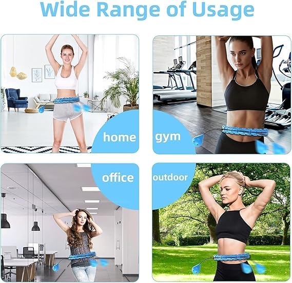 BLUE CRANE Smart Infinity Heavy Duty Hula Hoop for Adults Weight Loss/Exercise - 360 Degree Waist Fitness - 24 Knots Adjustable Size with Ball 4
