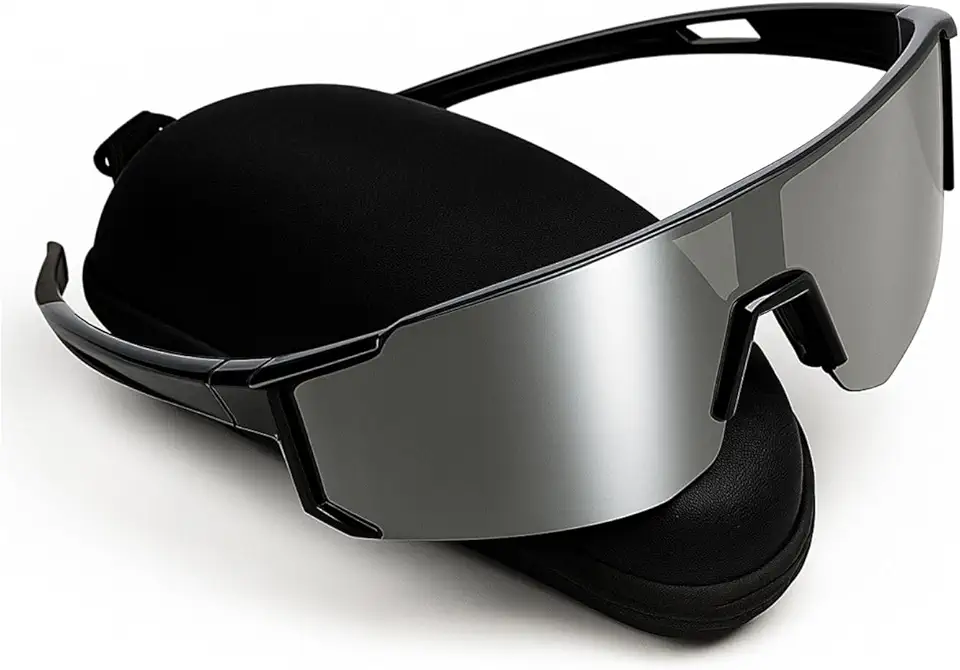 Óculos Ciclismo Corrida Esportivo Bike Mtb Protecao Uv Beach Prata