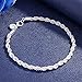 Couples Bracelets,Couple Fashion Twist Rope Silver Plated Bracelet Party Jewelry Engagement Gift