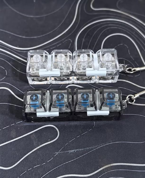 2Pcs Keyboard Fidget Toy for Adults, Loud & Creamy Keyboard Fidget, White Clear