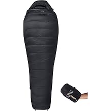 REDCAMP Mummy Goose Down Sleeping Bag Ultralight for Backpacking, 59 Degree F 800 Fill 3 Season Sleeping Bag for Camping Hiking, Cyan/Black