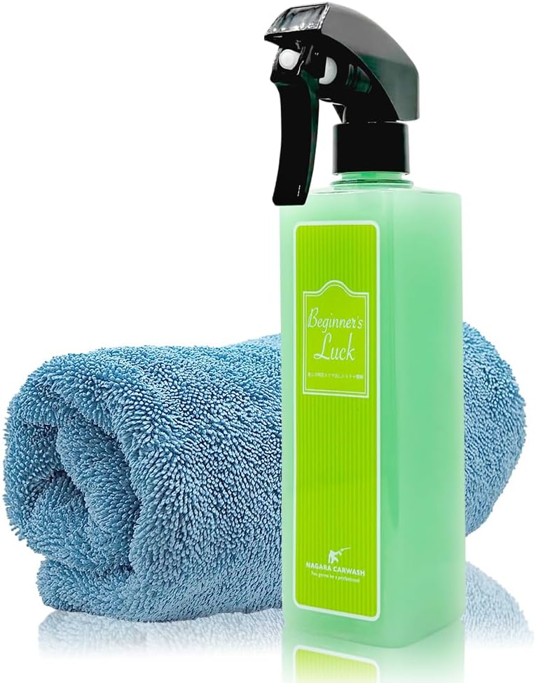 【ながら洗車】Beginner's luck『 洗車後の拭き上げならビギナーズラック！ 』 コーティング剤 車 クイックディテーラー 軽度な水シミも同時に除去 ドライセカンド付き (350ml)