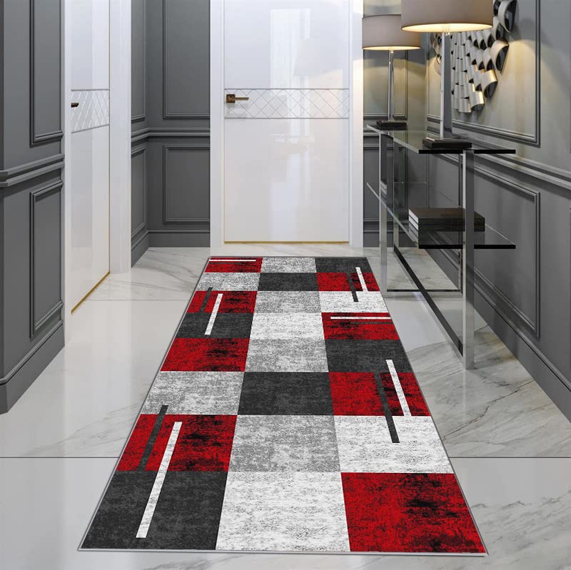 Tapis de cuisine rouge 60x130 cm lavable et antidérapant - 5