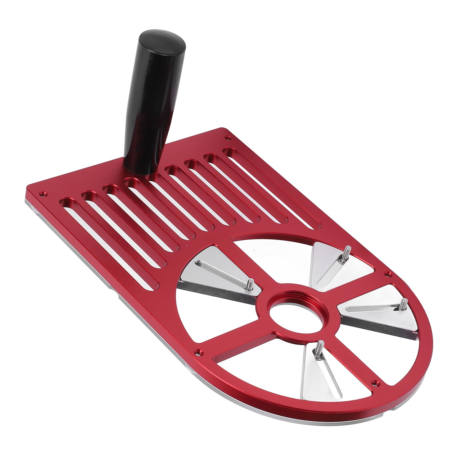 SIXRUN Piastra Base Router, Piastra Base per Fresatrici Dispositivo di Rifilatura Lega di Alluminio Regolabile per Fresatrici 65-132mm