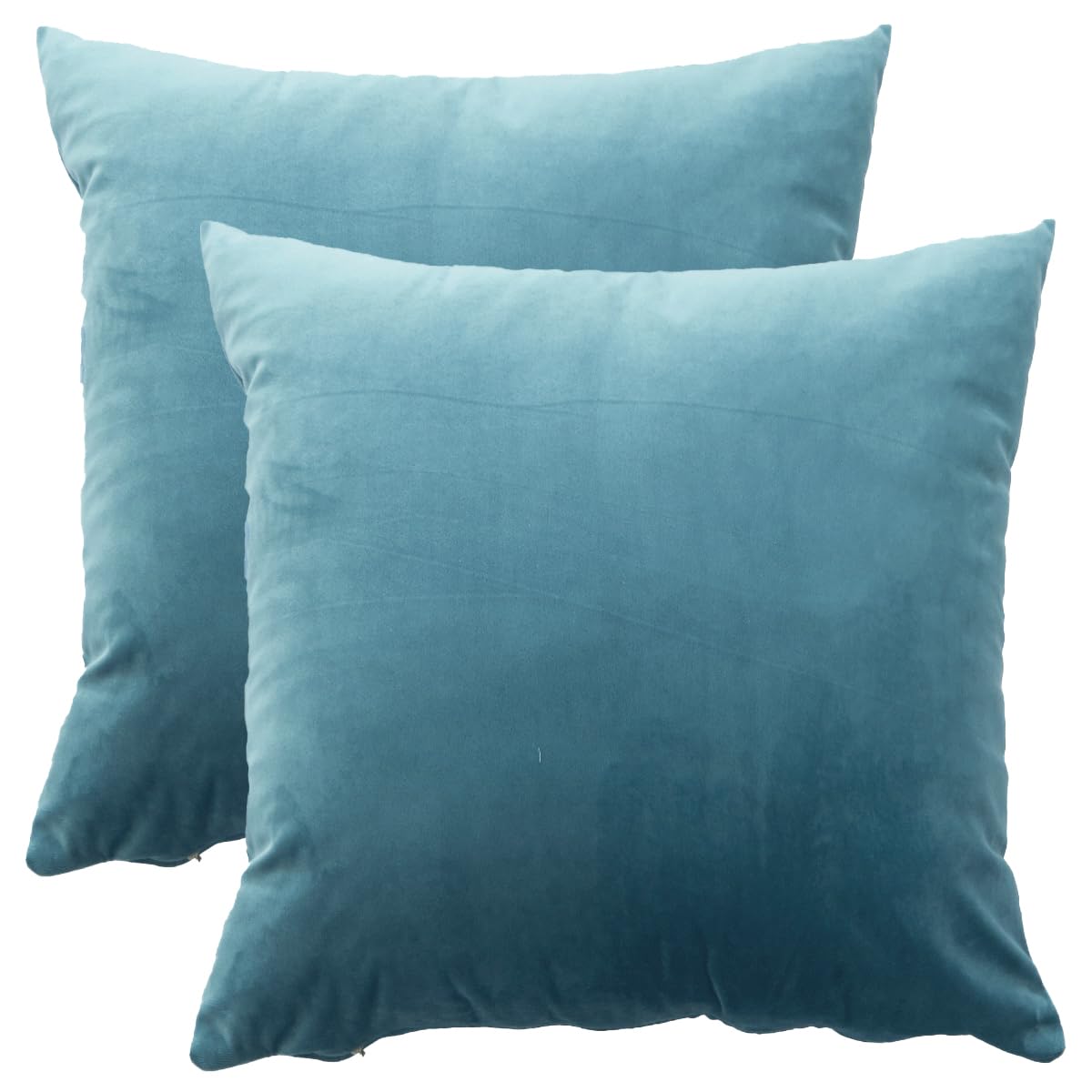 GONOVE Cushion Covers 55x55cm Decorative Modern Throw Pillow Case Pack of 2 Velvet Soft Pillow Cushion Covers Square Blue Pillowcase for Livingroom Sofa Bedroom