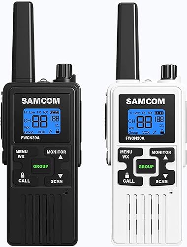 Miniatura 10 de SAMCOM Radios de 2 vías de largo alcance FRS Walkie Talkies para adultos, 1250 mAh USB recargable, 22 canales, radios portátiles de dos vías con
