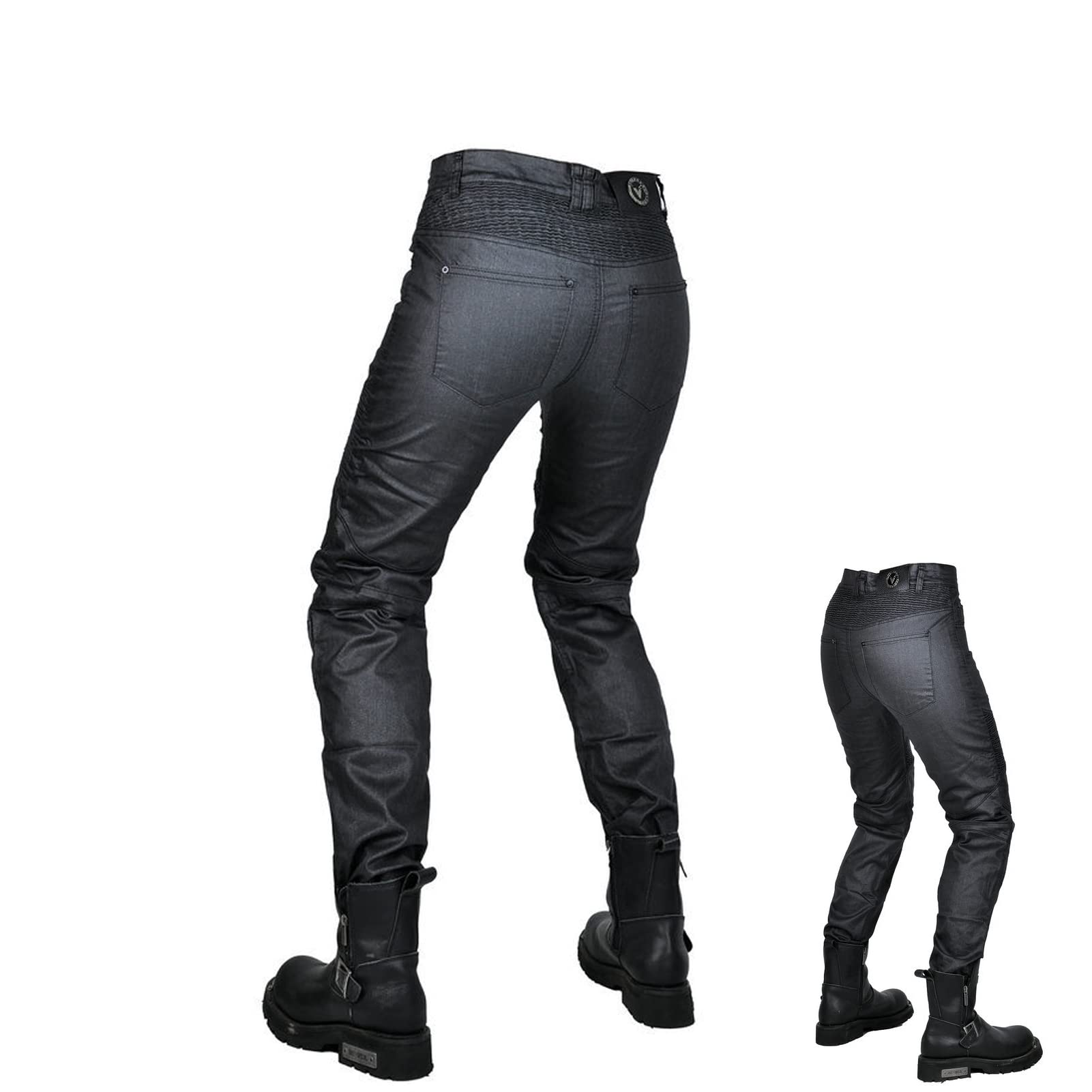Pantaloni Moto Donna, Pantaloni Moto, Jeans da Motociclista Elasticizzati Slim Fit da Donna, Jeans Moto, con 4 Imbottitura di Protezione