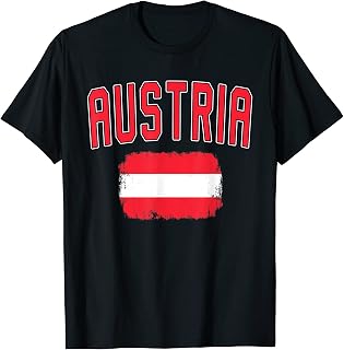 Austria National Varsity Distressed Flag Sports Game Athlete T-Shirt