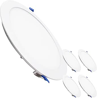 Lot 2 Panneaux LED Encastrables Ronds 225mm 20W - 3 Températures (3000K/4500K/6500K), 1800 Lumens, Driver Inclus, Ø Trou 205mm, Éclairage Plafond