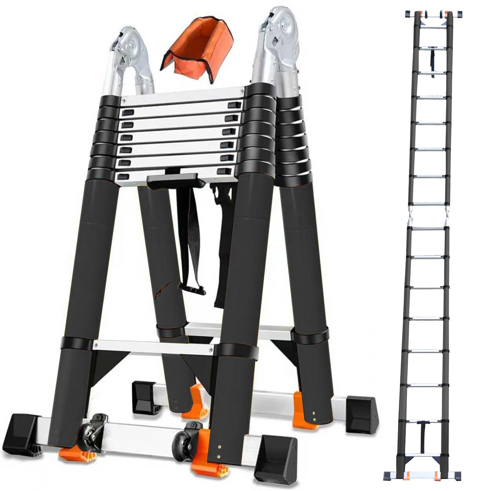 NUNET 20FT A Frame Telescoping Ladder