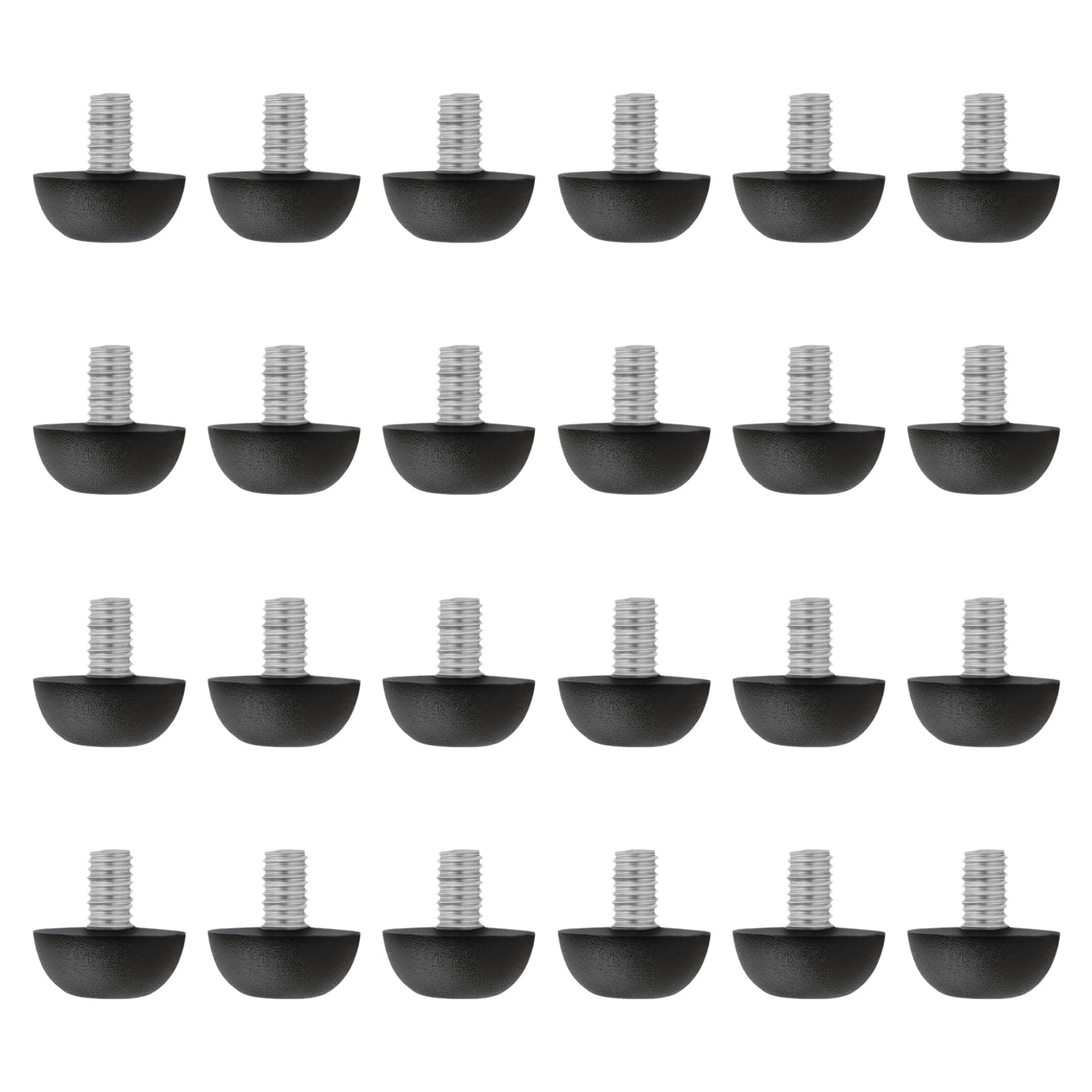 TOVOT 24-Pack M8 X 1.25mm Leveling Feet With Nuts – Adjustable Furniture Levelers, 28mm Screw Length X 27mm Plastic Base