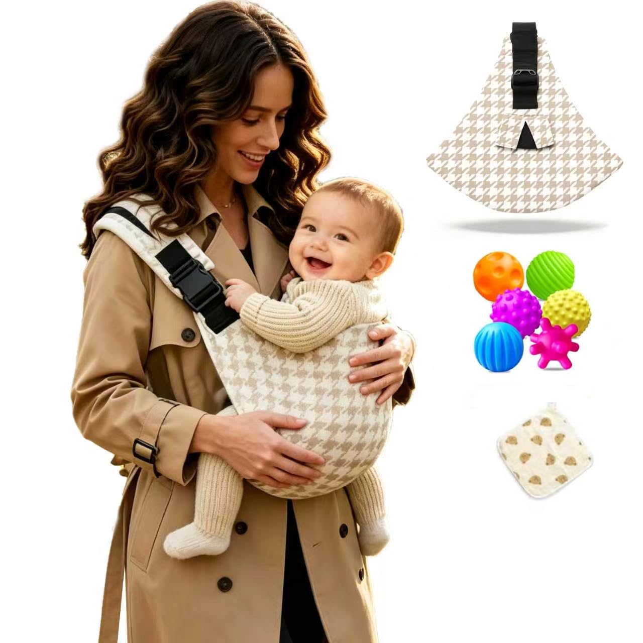 Baby Sling Carrier | Adjustable Front & Back, Adjustable Sling Easy Toddler Carrier Comfortable Baby Wrap Carrier Baby Carrier Wrap for Newborn Up to 6M-3 Years — view 12