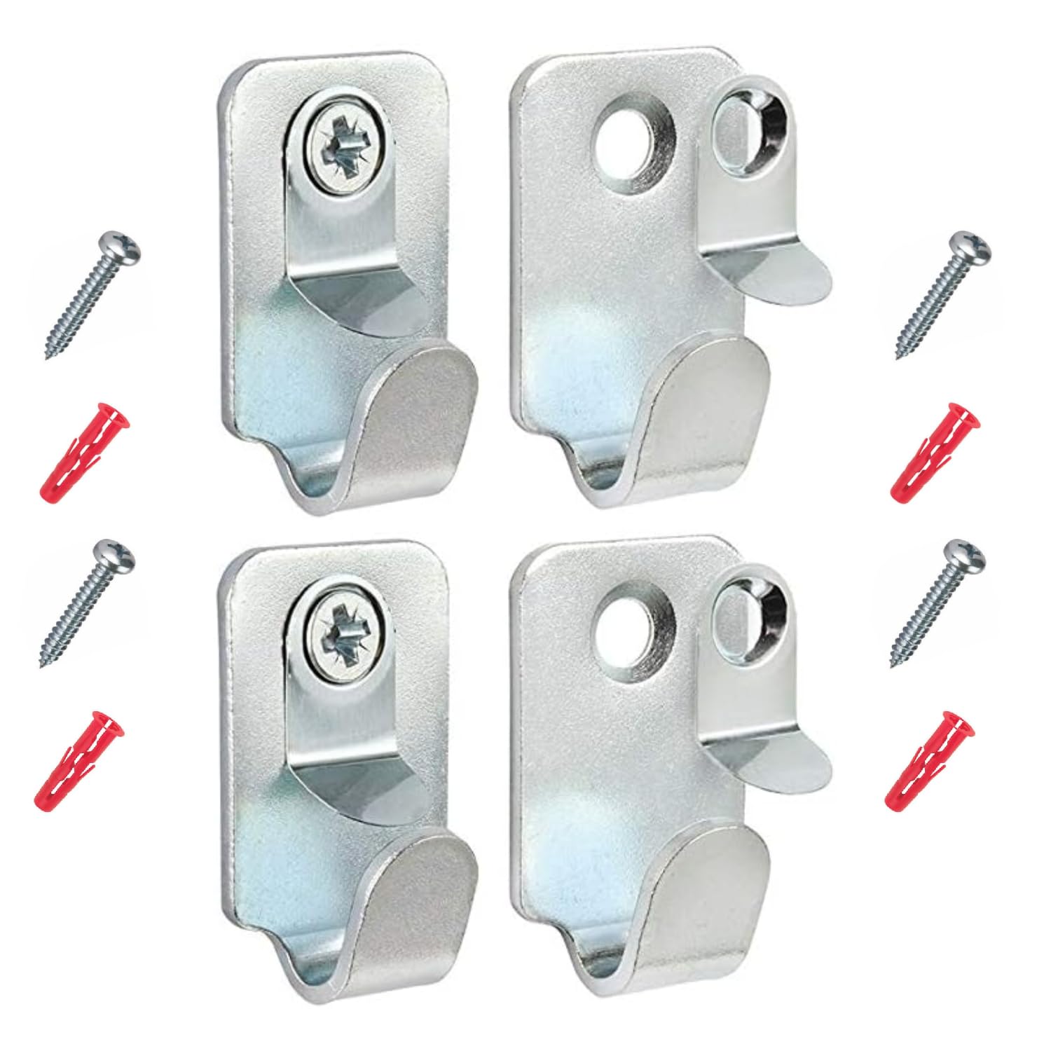 SISI UK® Heavy Duty Safety Picture Hooks - 15 Kgs - with Screws & Plugs x 4