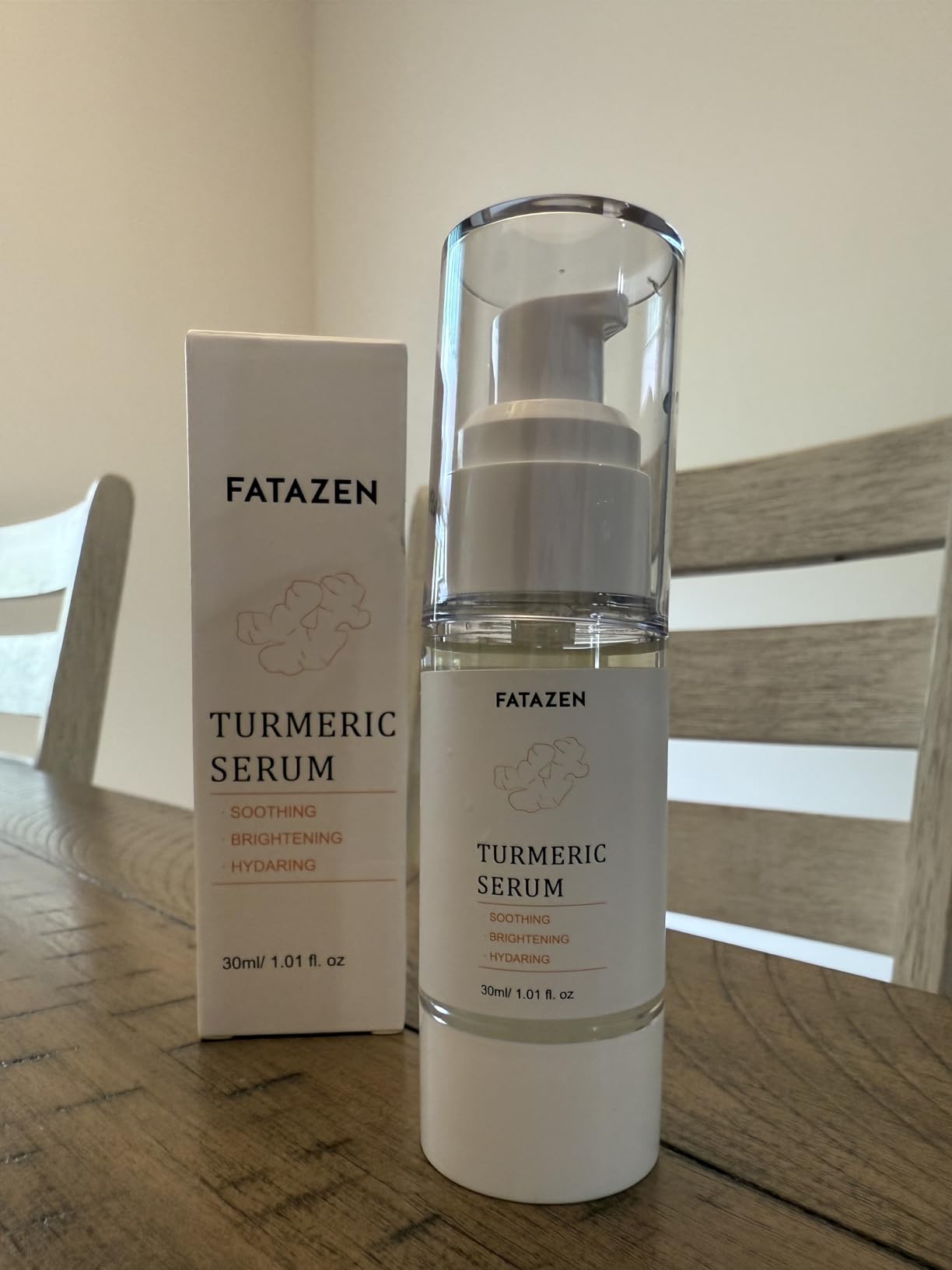 FATAZEN Turmeric Face Serum for Dark Spot & Acnes, Anti Aging Turmeric Serum | Natural Sensitive Skin Calming Facial Serum, Soothes Redness & Strengthens Skin Barrier with Centella, Aloe + Chamomile
