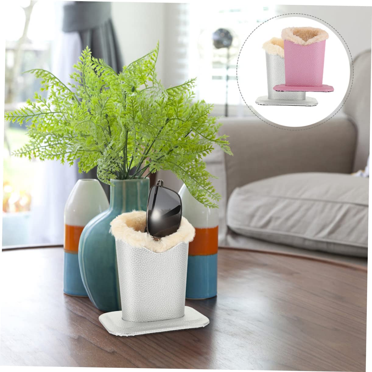 BESPORTBLE Cute Glasses Holder Stand 2 Pack Soft Eyeglass Rack Eyeglasses Case for Women Desk Accessory