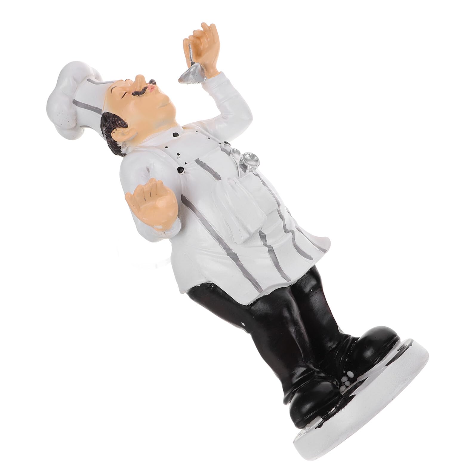 Statuetta Chef in Resina Decorazione Cucina Europea Mini Cuoco per Casa Ristorante e Bistrot Ornamento da Chef Stabile e Divertente per Tavolo