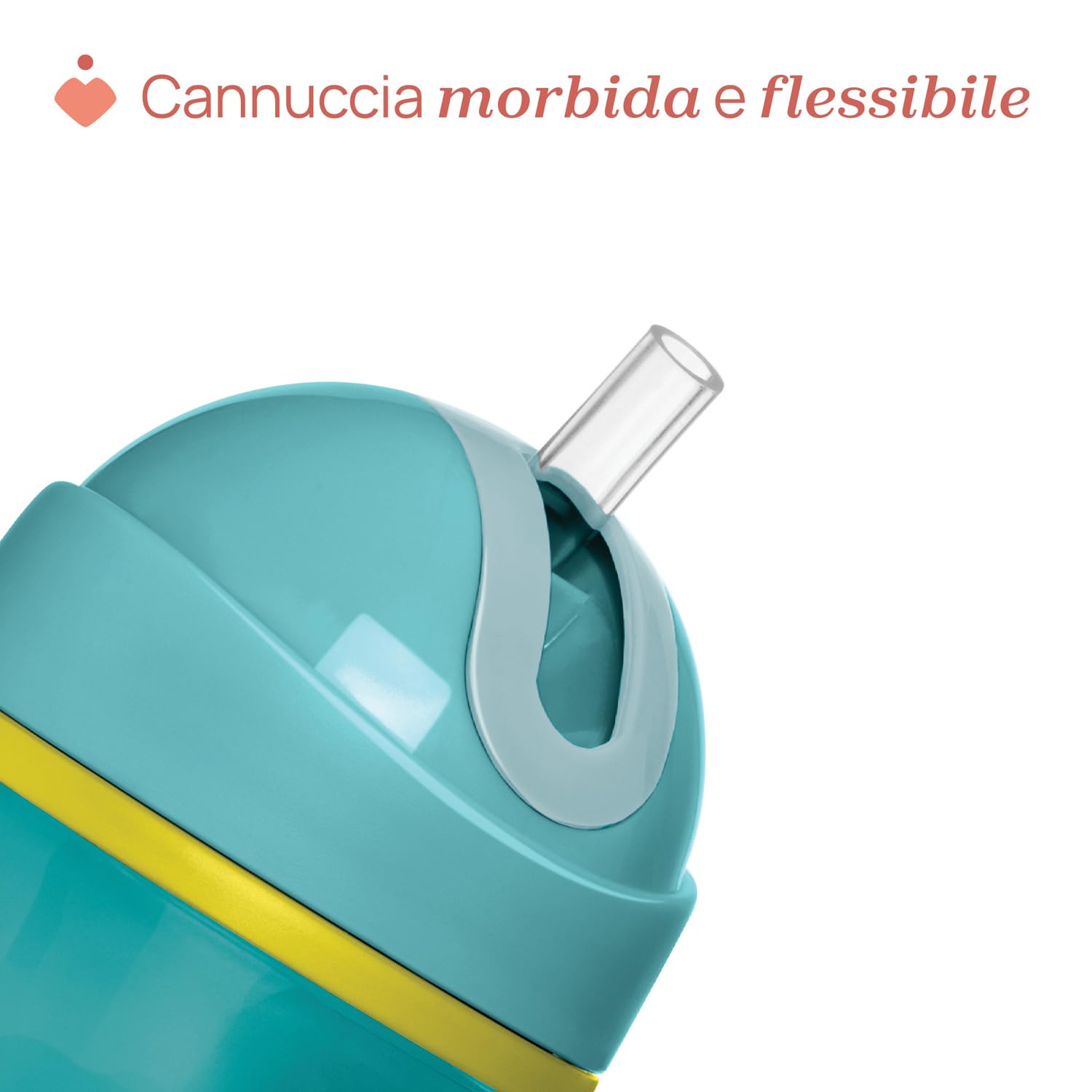 Chicco Sport Cup Bicchiere Antigoccia in Silicone per Bambini 14+ Mesi, 266 ml, Tazza Biberon Termica per Imparare a Bere, con Cannuccia Flessibile Resistente ai Morsi, Senza BPA, Azzurro