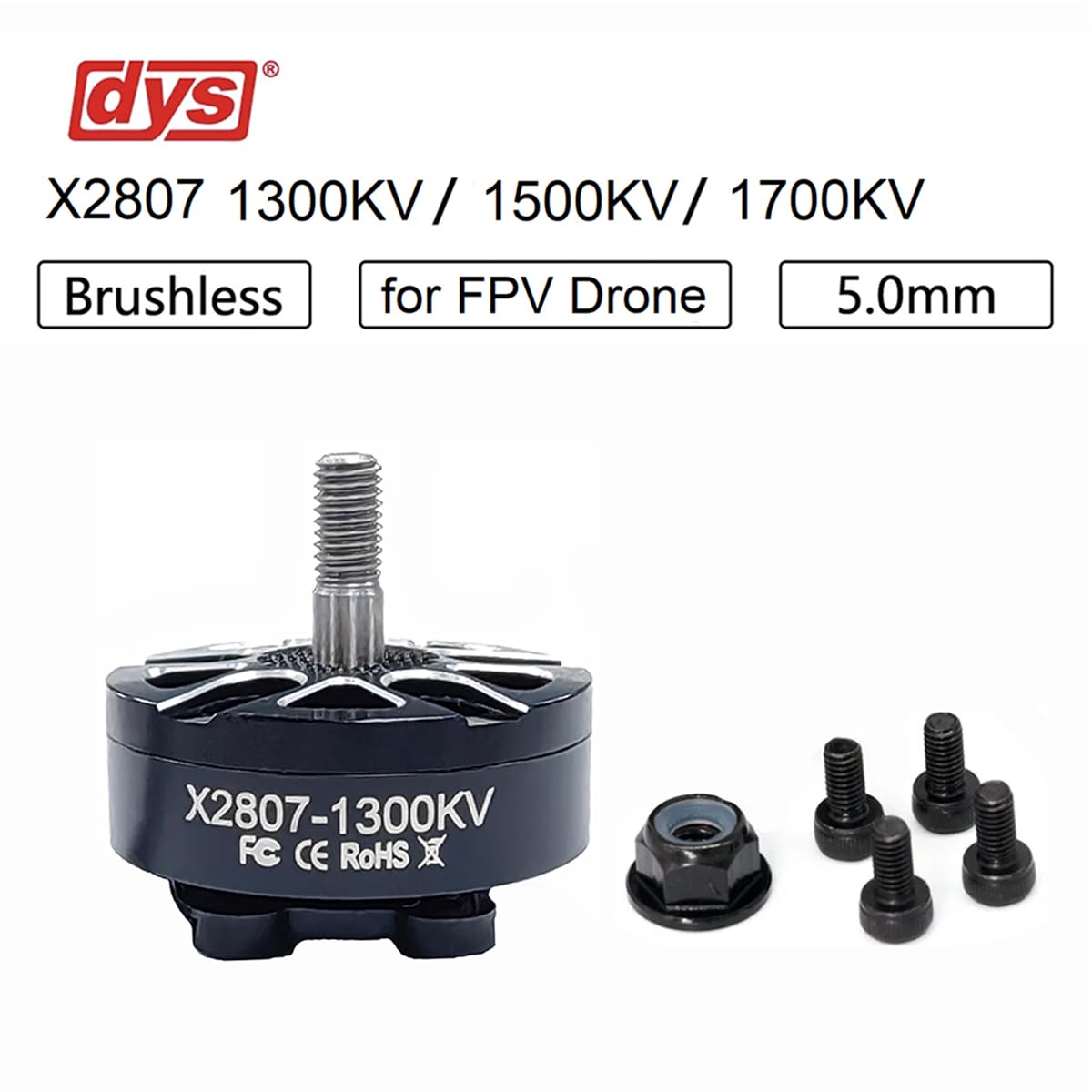 DYS 4pcs X2807 1300KV 1500KV 1700KV Brushless Motor 6S for 7inch Long Range FPV Racing Drone Freestyle FPV Drone Quadcopter Motor (X2807 1300KV 4PCS)