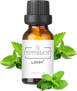 LOXIM Peppermint Essential Oil, Pure Natural Essential Oils, Fragrance Oil Perfect for Humidifiers, Diffusers, Candle Making, Scent Home and Office Pack of 1, Peppermint