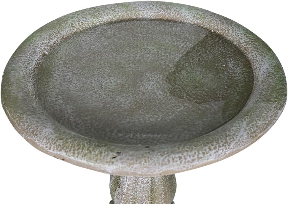 23.8" H * 20" Φ Outdoor Birdbath with Pedestal - Garden Birdbaths Outdoor Decor - Floor Bird Baths for Garden Patio, Yard, Lawn