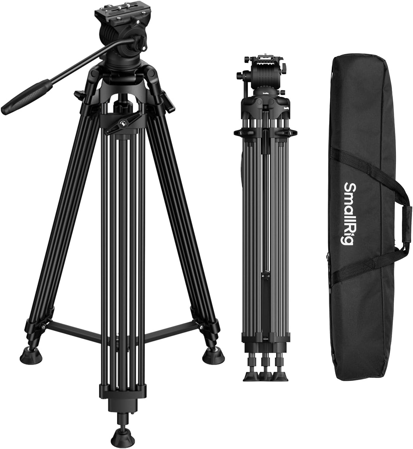 SmallRig FreeSpeed Heavy Duty Video Tripod, 74" Camera Tripod with 360° Fluid Head for Manfrotto Plate, One-Knob Quick Extend, 75mm Bowl, Load up 17.64lb for DSLR Mirrorless Camera, Camcorder- FSD14 Aluminum Alloy Tripod