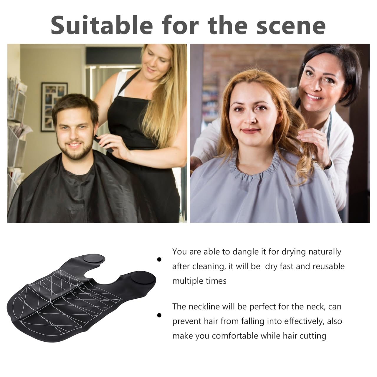 SHERCHPRY Friseur Halskrause Mit Nackenablage Für Haarstyling Und Dauerwelle Wiederverwendbarer Silikon Haarschneidekragen Für Salon Und Familiengebrauch 21.65X16.54X0.79In