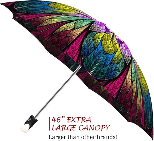 Miniatura 3 de Paraguas de arte abstracto para mujer Paraguas de diseñador hermoso de lluvia con apertura automática Paraguas de moda elegante regalo Paraguas