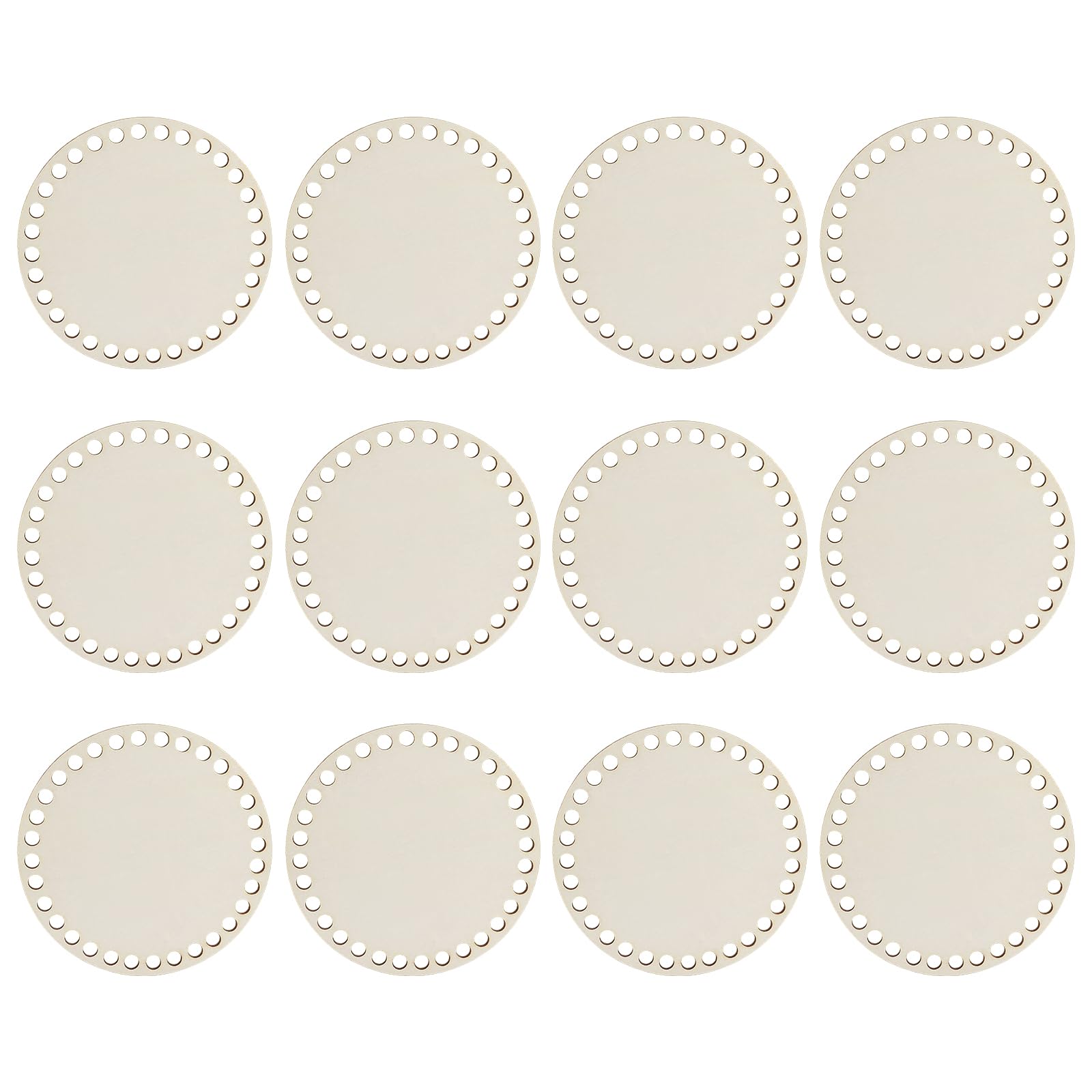 Fond de panier au crochet Bonsicoky en bois brut naturel poncé pour projets créatifs durables