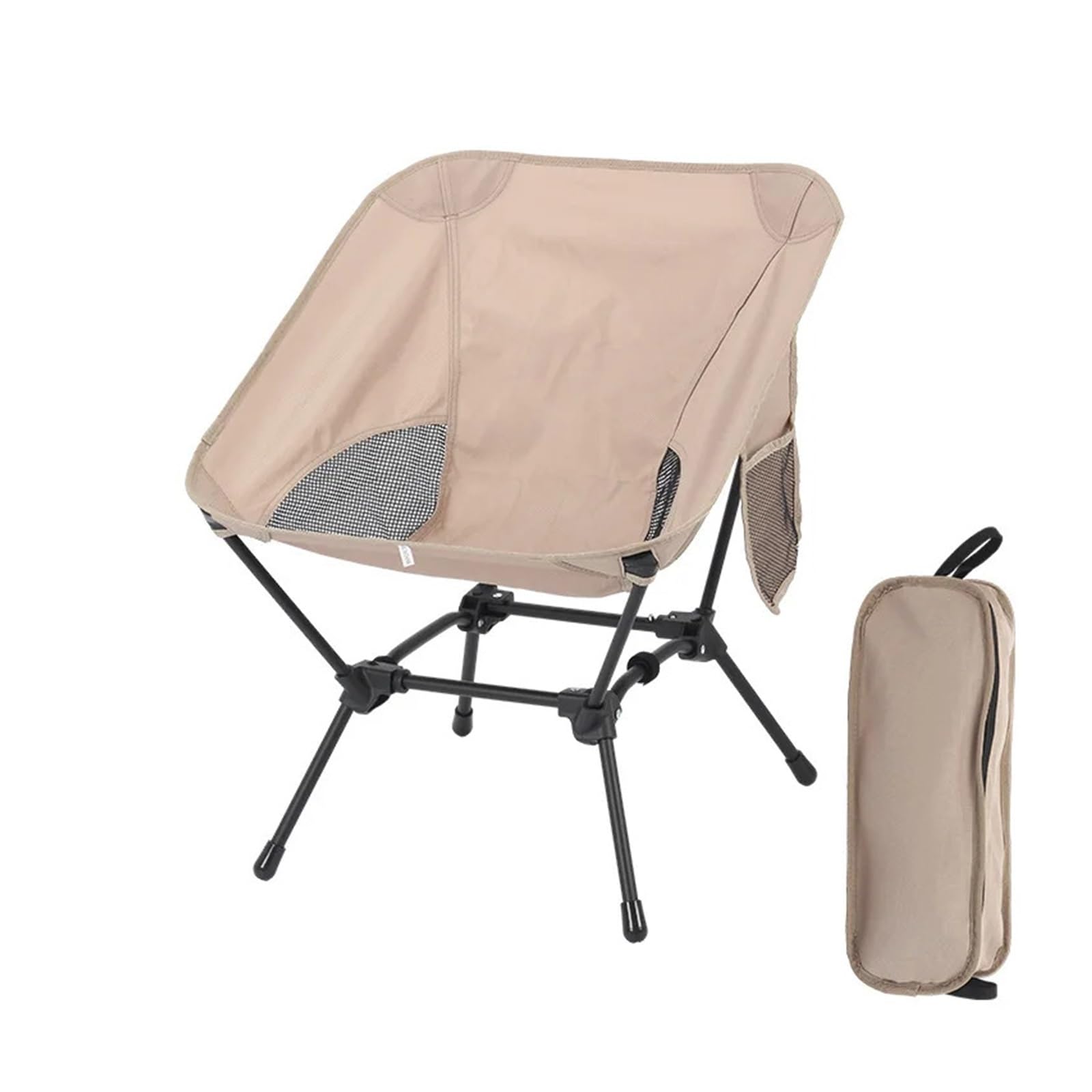 Chaise pliante de camping kaki idéale pour la randonnée et la pêche