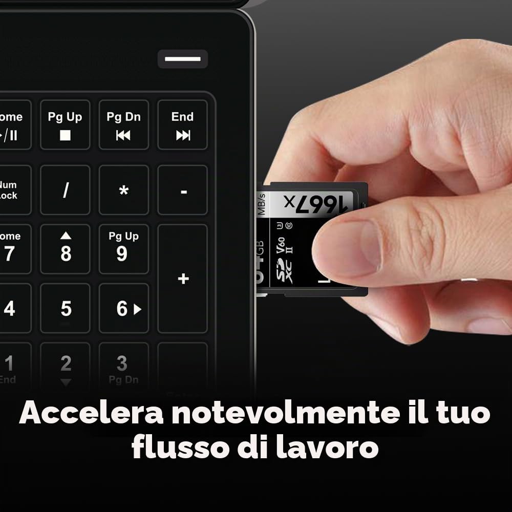 Lexar Schede di memoria professionali SDXC UHS-II, 1667 x 64 GB, C10, U3, V60, video Full HD e 4K, fino a 250 MB/s in lettura, per fotografi professionisti, videografi e appassionati (LSD64GCBNA16672)