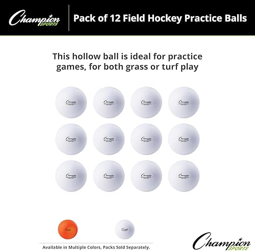 Miniatura 4 de Champion Sports - Pelotas de práctica de hockey sobre césped, paquete de 12 en varios colores