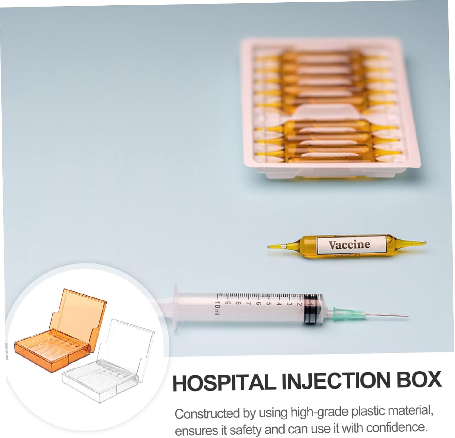 2pcs Plastic Storage Box Storage Container for Hospital Use Light-Proof Design for Injection Holders and Infusion Supplies