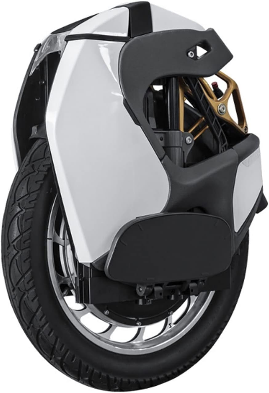 Mliyany Unicycle التعليق الهوائي أحادي الدراجة الكهربائية أبيض أسود 18 بوصة (Color : White)