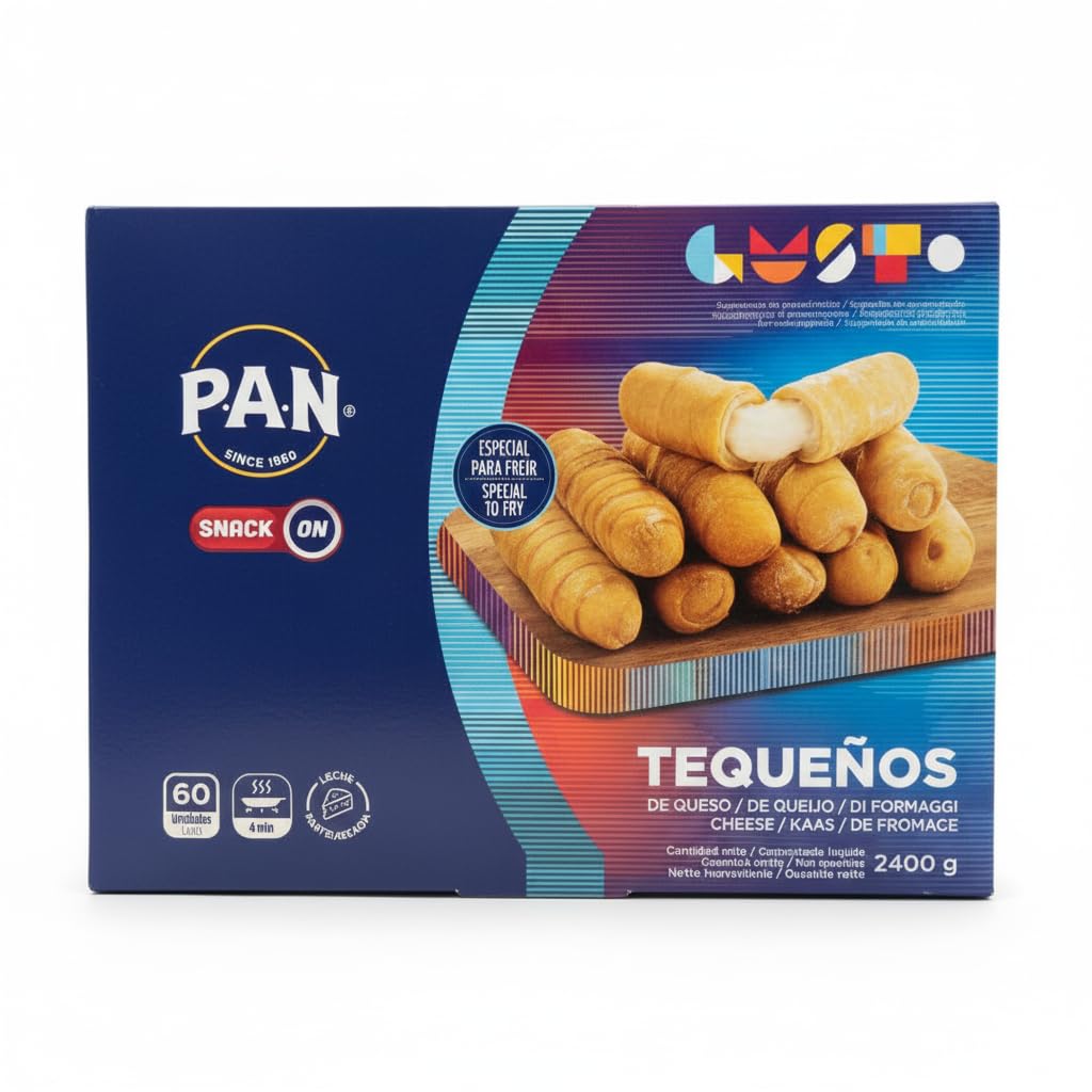 Tequeños de Queso - Pack Ahorro de 60 Unidades (2400g), Aperitivo Crujiente con 40% Queso Fresco, - P.A.N. Gusto - Snack Tradicional Ideal para Eventos y Familias - NEXU