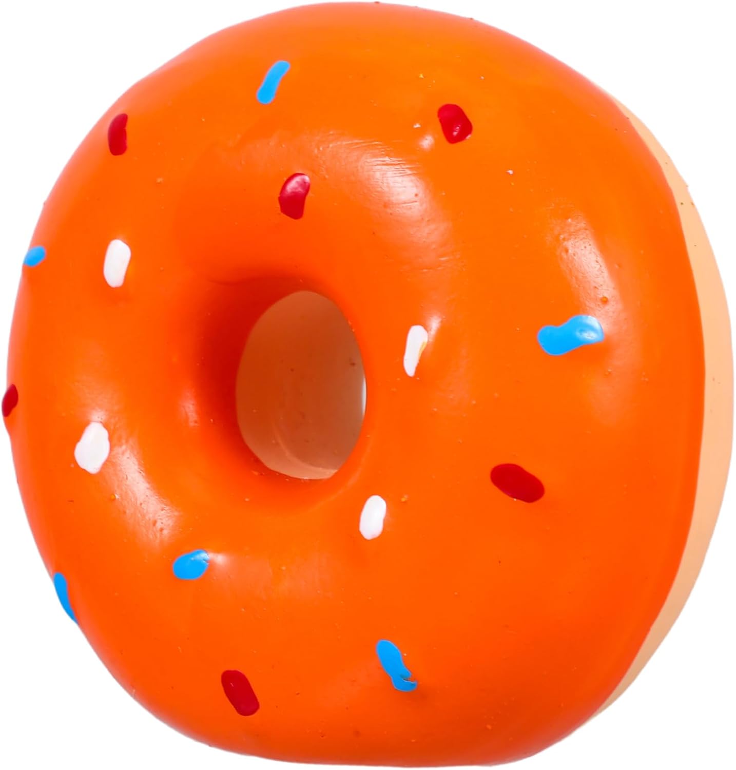 Garneck Latex Squeaky Dog Toy Interactive Teething Doughnut Shaped Chew Toy for Dogs and Puppies and Sturdy Design for Indoor and for Chewing and Teething Fun