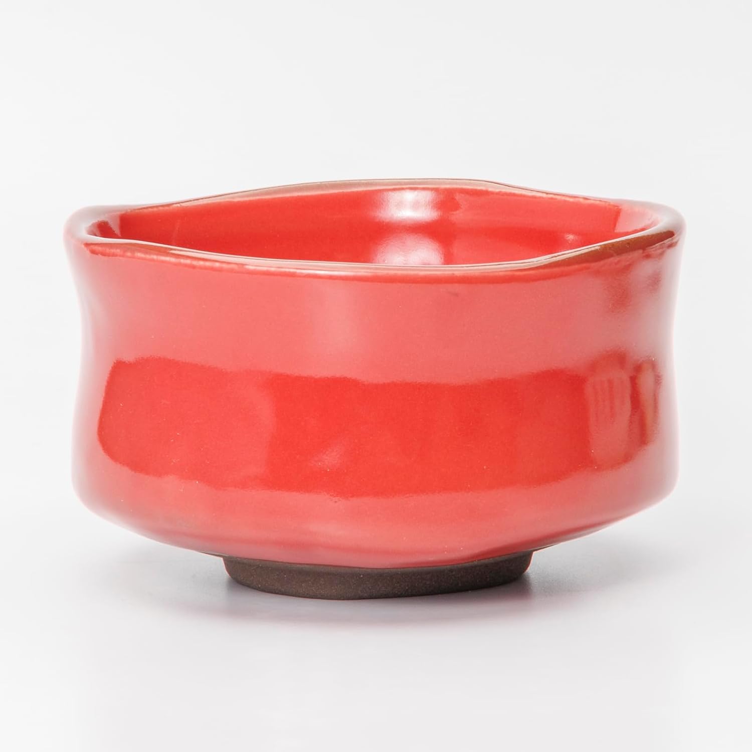 Mino Ware 505-37 Matcha Bowl, Matcha Rice Bowl, Diameter Approx. 4.9 inches (12.5 cm), Red Wall, Red, Made in Japan