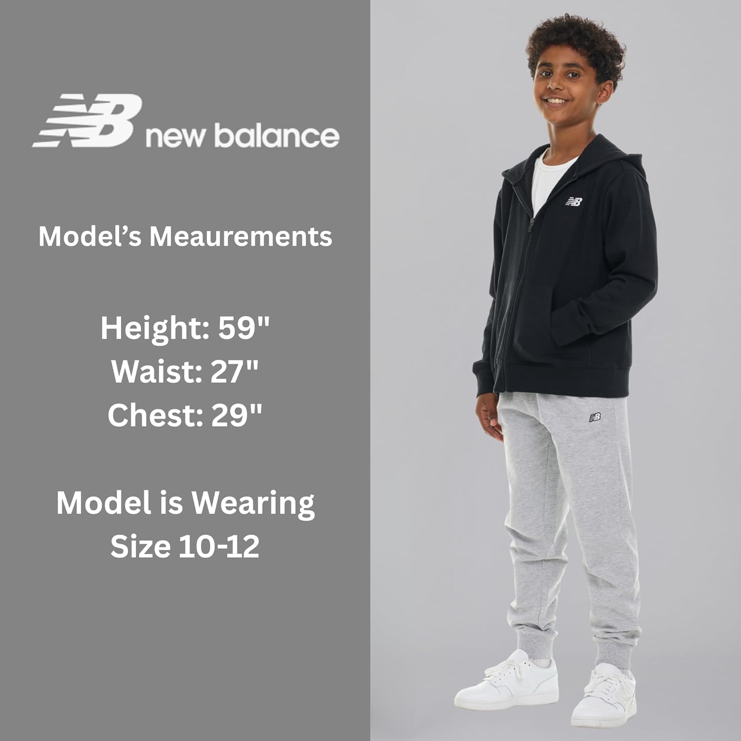 New Balance Boys Zip Up Hoodie – Full Zip Premium Cotton Blended Fleece Sweatshirt with Lined Hood, Comfortable Fit - Image 4