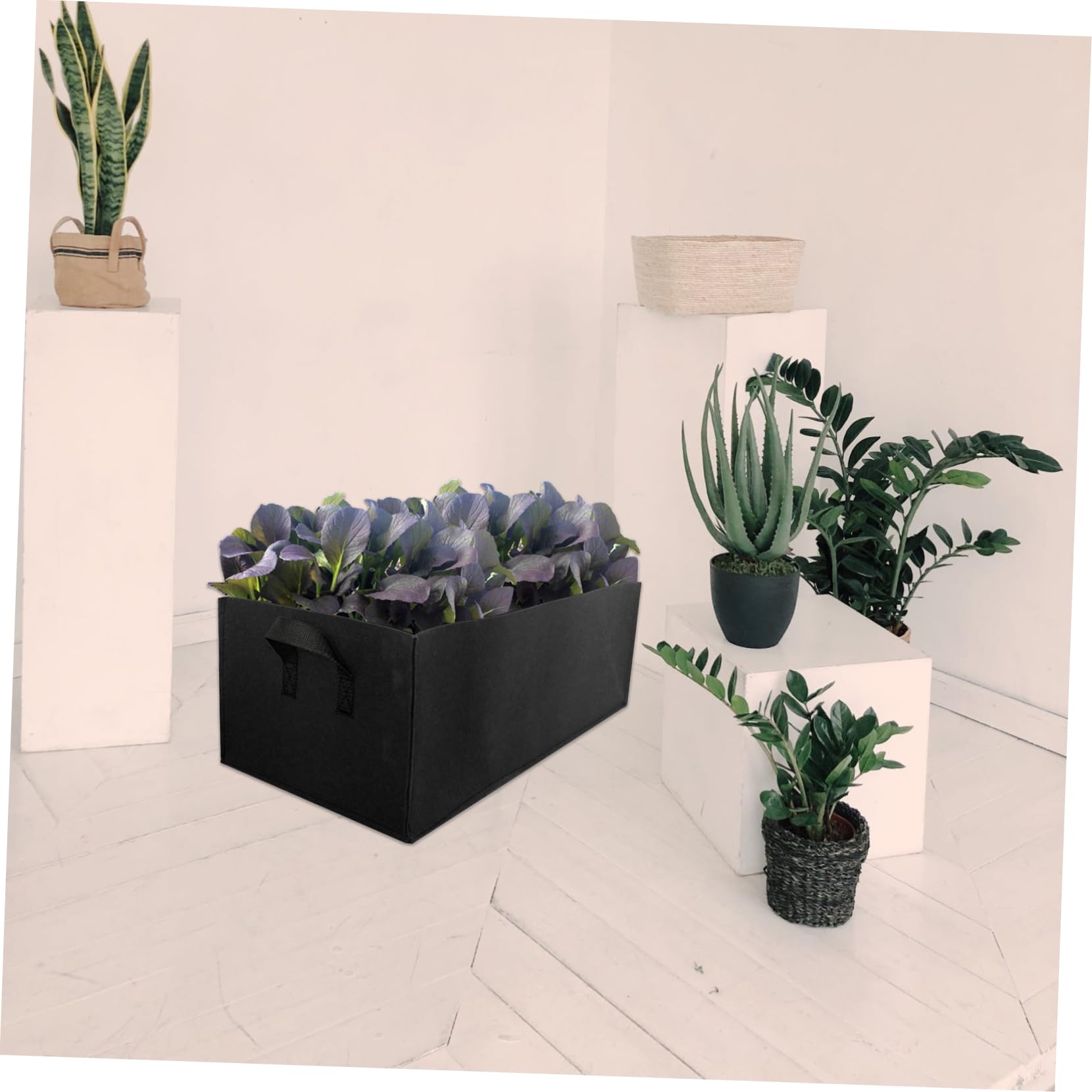 SOIMISS 6stücke Pflanztasche Quadratische Wiederverwendbar für Gemüse Blumen Anzuchtbeutel mit Guter Drainage für Balkon Garten Kleine Gärten und Karge Böden Stofftöpfe Atmungsaktiv
