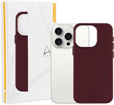 Armor Leather Magnetic Case for iPhone 15 Pro Bordeaux Red