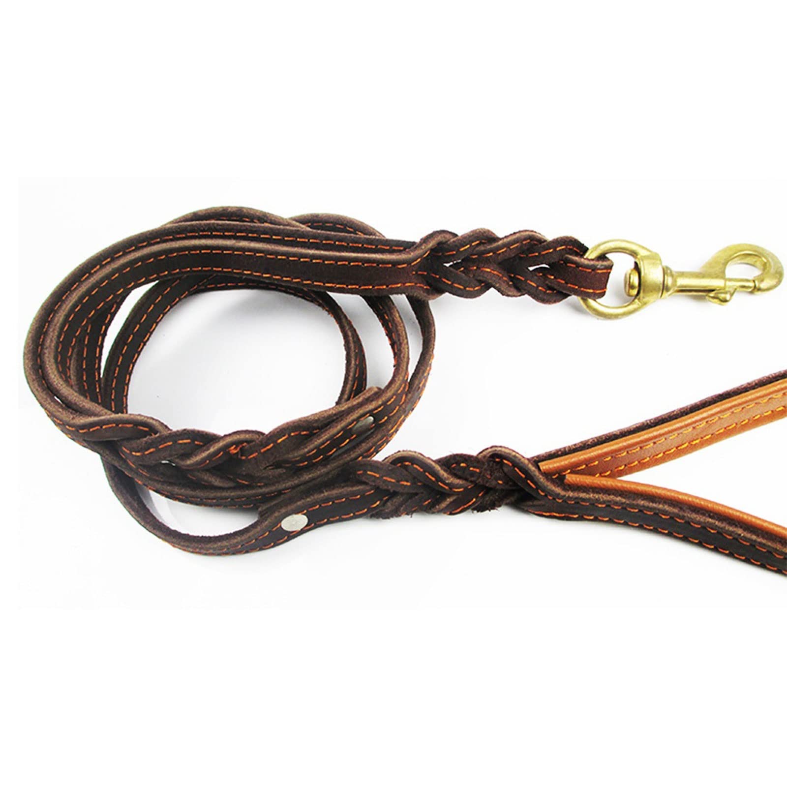 XIANGFAGS Correa Perro Correa for Perro de 5,7 pies de Largo con Dos Asas de Alta Resistencia con Asas Dobles for Perros Grandes/Perros medianos Correa de Cuero for Entrenamiento