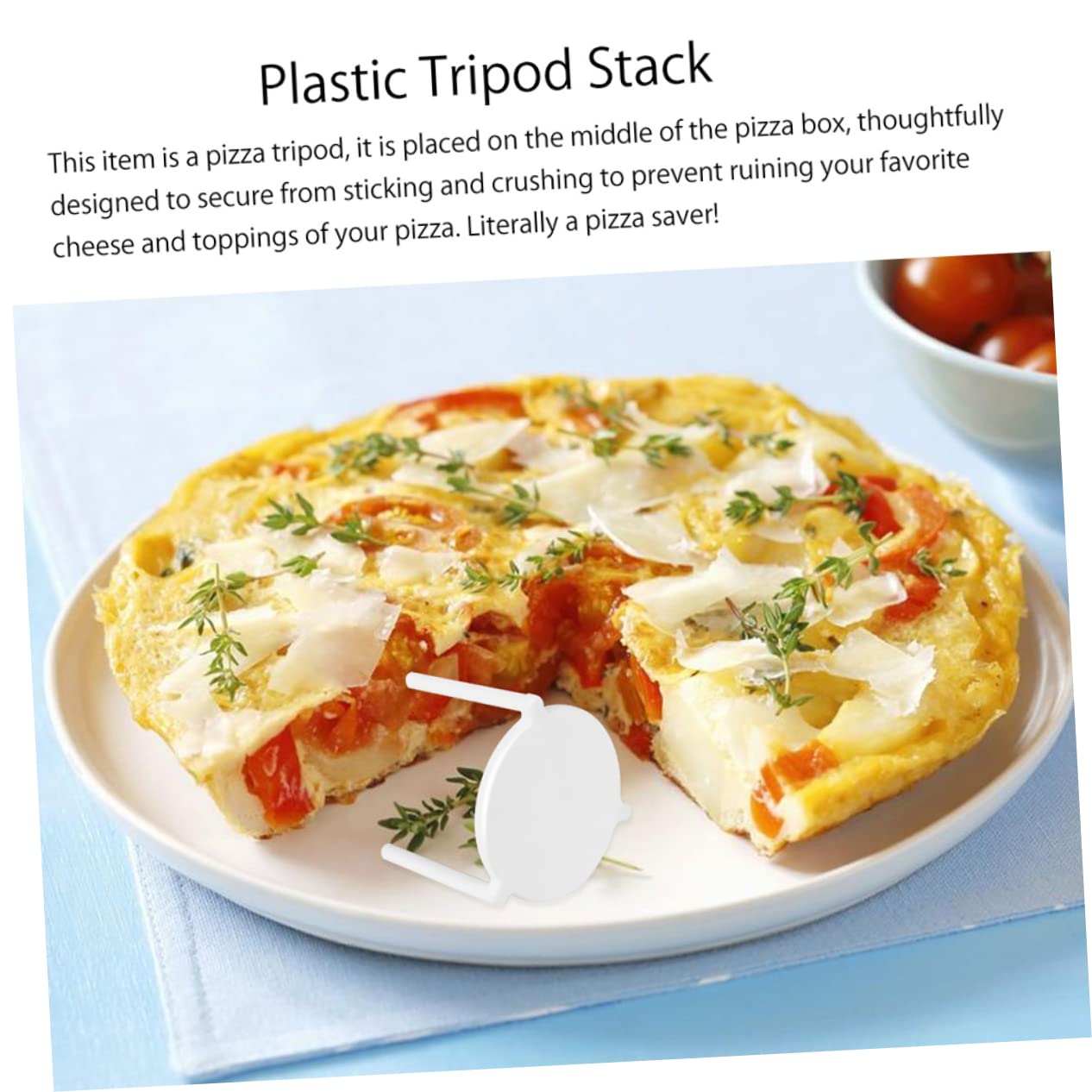 GRIRIW 200pcs Pizza Stand Tripod Plastic Pizza Tripod Stack Fixing for Easy Clean Presentation