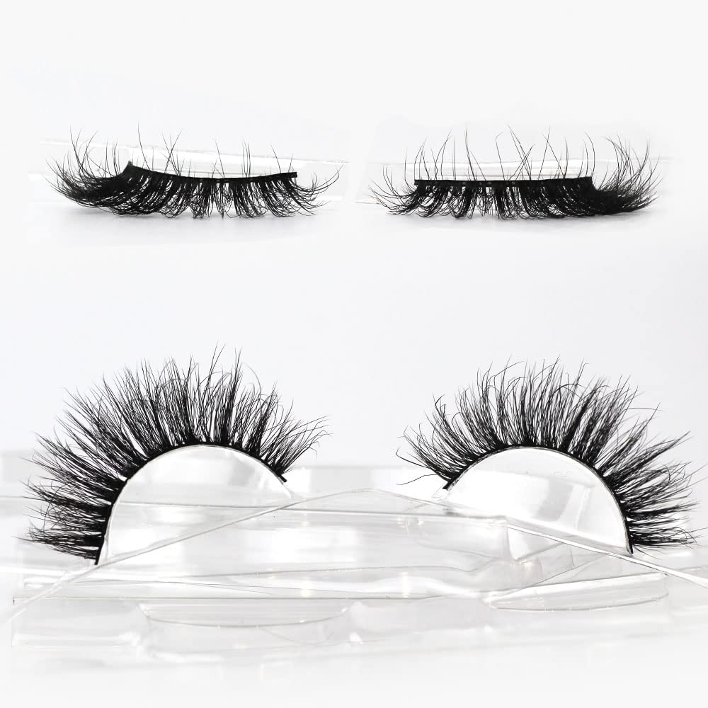 Akissos Long Russian Volume 6DD Wispy Lashes Faux Mink Lashes Pack 5 Pairs 16mm Cruelty Free Long Volume Handmade Fluffy False Eyelashes | Wispy