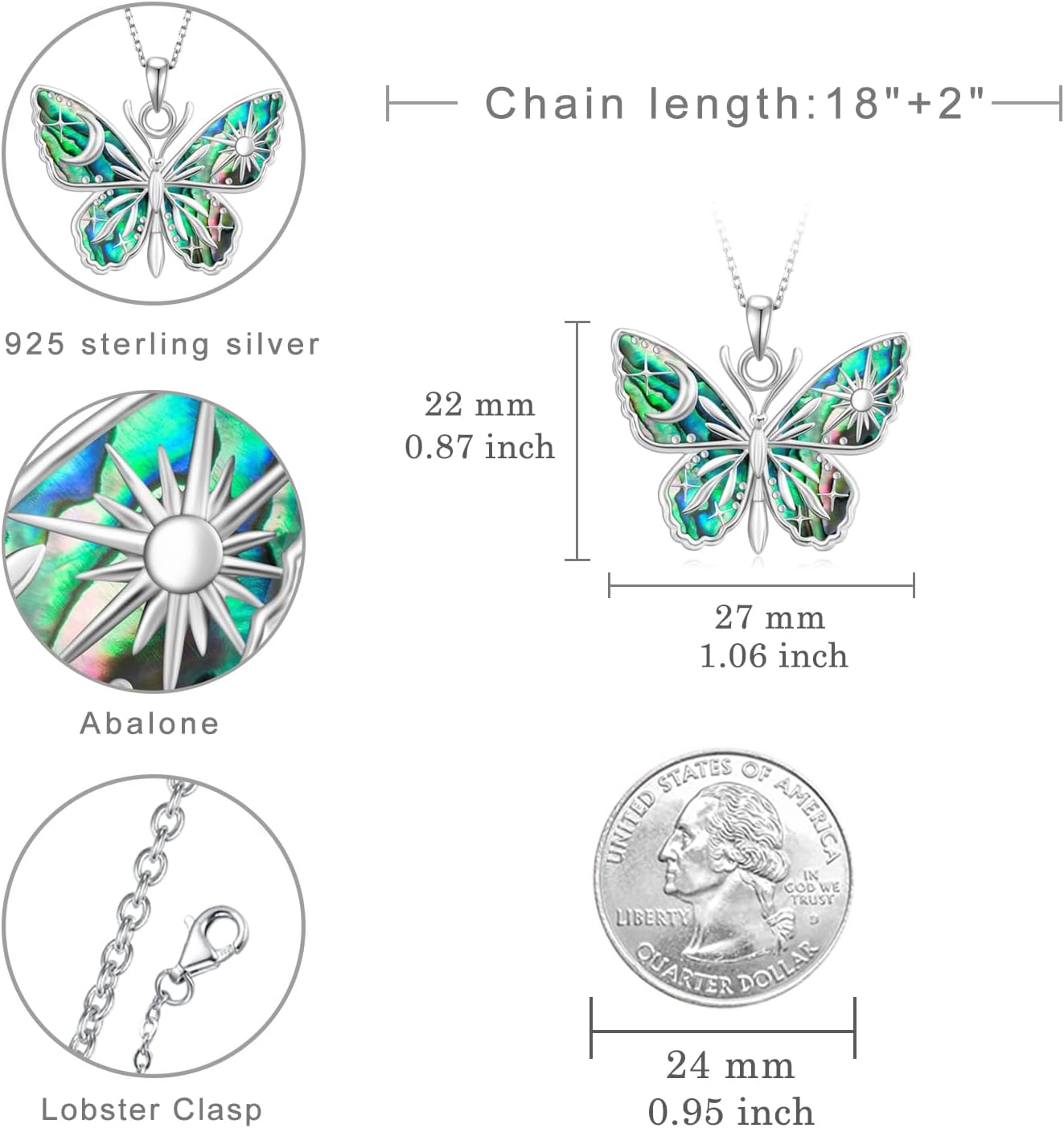 Bee/Dragonfly/Butterfly Necklaces for Women 925 Sterling Silver Animal Pendant Necklace Vitage Animal Jewelry for Women - Image 4