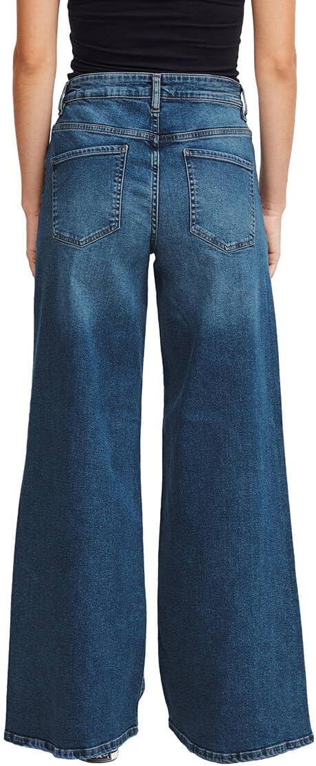 JTNFairy Women's Wide Leg Jeans High Waisted Stretchy Straight Leg Jeans Loose Trendy Denim Pants with Pocket - Image 2